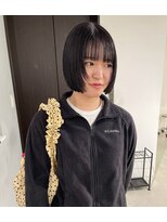 ニコフクオカヘアーメイク(NIKO Fukuoka Hair Make)&nbsp;《NIKO》暗髪でも盛れるお顔まわりレイヤーカット/ぱつっとボブ