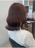 ブリーチなしピンクブラウン