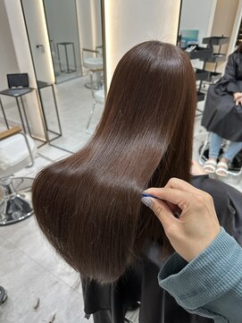 ジーナ 博多筑紫口(Zina) 透明感モカブラウン×艶髪 髪質改善！【福田れん】