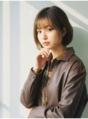 大人可愛いナチュラルブラウン×くびれショートボブ【越谷】