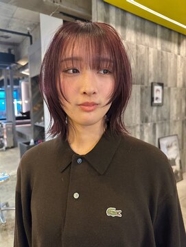 柔らかローズブラウンボブ