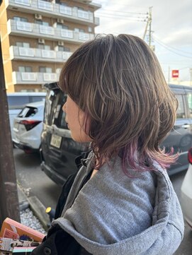 ヘアリゾートハピネス マッシュウルフ×デザインカラー