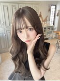 ヘーゼルベージュミルクティーベージュカラーアイドル前髪
