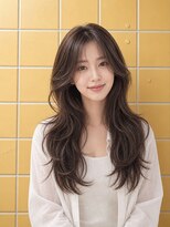 ヘアーサロン 6(hair salon)&nbsp;シースルーバング×ニュアンスウェーブレイヤーロング
