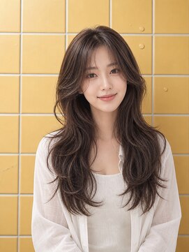 ヘアーサロン 6(hair salon) シースルーバング×ニュアンスウェーブレイヤーロング