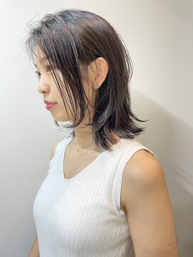 シア 北千住店(SHEER) 【透明感】地毛風ダークカラー×外ハネミディアム/SHEER北千住店