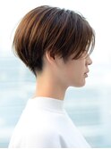 大人かわいい マニッシュショート ネイビーカラー フレンチボブ