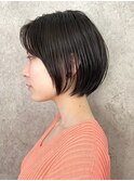 大人ショートボブ/イルミナ小顔透明感カラー/20代30代ヘア[調布]