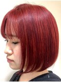ガーネットレッド,ダスティーピンク,バイカラー,ショートボブ