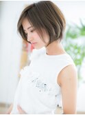 綾瀬/髪質改善/シルキーベージュ×マッシュぶつ切りボブg