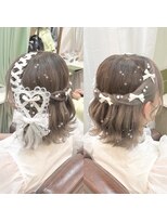 新宿コットン(cotton hair) ハーフアップ　フリルハート