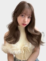 シースルーバング　くびれヘア　韓国ヘア　ナチュラルブラウン30