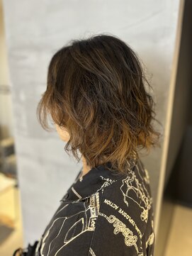 エミュ 伏見 国際センター(emu) バレイヤージュ/メンズデザインカラー/ゆるめパーマ