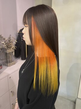 クリム(qulim) ☆オレンジ×イエロー/インナーカラー