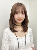ミディアムレイヤー/レイヤーカット/顔まわりカット/ワンカール