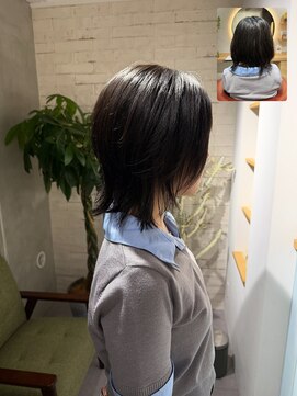 ラフヘアーアンドライフ 所沢東口店(LAF Hair&Life) ミディアムレイヤーウルフカット
