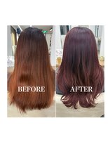 ヘアーアートシフォン 池袋西口店(Hair art chiffon)&nbsp;くびれヘア/アプリコットオレンジ/縮毛矯正/白髪ぼかし/髪質改善