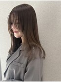 グレージュカラー/透明感カラー/ブリーチなし/トリートメント
