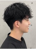 メンズ ナチュラルマッシュ×黒髪 メンズパーマ