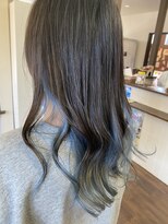 リミットヘアー 大在店(Remit hair)&nbsp;大人気のインナーカラー　水色カラーで個性的