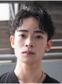メンズパーマルーズパーマシャドウパーマセンターパート緩め