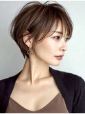 40代50代60代/脱白髪染め白髪ぼかしハイライト/大人ショート