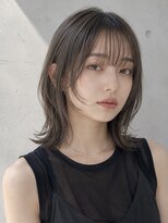 ヴェイン 渋谷(vain)&nbsp;ネオウルフ シースルーバング 髪質改善 オリーブグレージュ