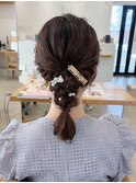 ミディアム編み下ろしアレンジ*お呼ばれヘア/結婚式参列ヘア