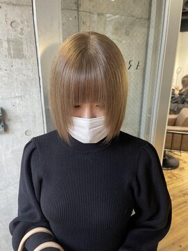 アルカナ 原宿表参道(ARCANA) ミルクティーベージュ ケアブリーチ ハイトーンボブ