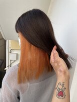 サロンドミルク 新百合ヶ丘店(salon de MiLK)&nbsp;＊インナーカラーオレンジカラーハイトーン新百合ヶ丘ボブ