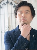 くすみカラーアップバングのトラッド風ウェットヘアi札幌月寒