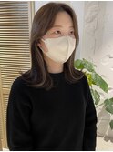 【松本咲花】前髪なしロング/オリーブベージュ/インナーカラー