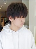 ツイスパセンターパートマッシュ波巻きダウンパーマメンズ目黒