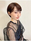 前髪長め大人小顔ショート30代40代50代　藤沢