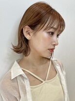 トルネード(TORNADO) オレンジ シルキーベージュ 外ハネパーマ 切りっぱなしボブ t827