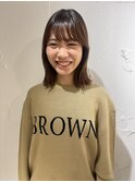 "久保田"伸ばしかけボブ地毛風ストレートパーマ韓国風ヘア