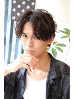 ネイビー(NAVY)&nbsp;ニュアンスウェーブパーマ センターパート