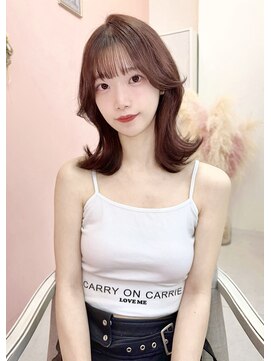 ロンムー(ronmuu) 韓国風くびれミディ♪ ブリーチなしピンクベージュを添えて♪