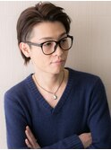 アップバングでデキる男ツーブロックアースカラーヘアf戸田公園