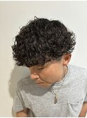 波巻きスパイラルマッシュツーブロックメンズパーマ