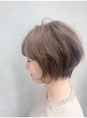 大人可愛い　小顔ショート　丸みショート　ひし形ショート　ボブ