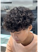 渋谷スペインカールスパイラルパーマメンズカット刈り上げ
