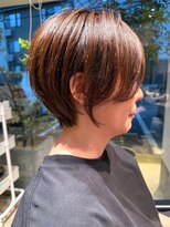 ナチュラル ヘアーデザイニング(Natural hair designing)&nbsp;丸みショートボブ/艶ブラウンで横顔すっきり美人/美シルエット