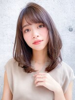アグノス 青山(Agnos) ★小顔ワンカールレイヤーカットくびれヘアアプリコットオレンジ