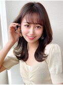 大人可愛い/30代40代50代/レイヤーカット/前髪/オリーブカラー