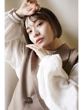 ナンバー アンフィール 渋谷(N° anfeel) 丸み ショートボブ シナモンブラウン