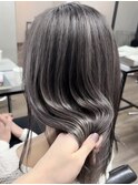 グレージュカラー/ボブウルフ/ココアベージュ/白髪ぼかし/大船駅