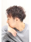 20代30代ビジネスパーマ/ツーブロックスタイル/アップバング