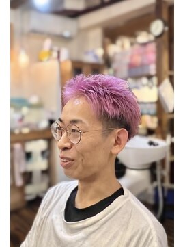 ウィード(WEED) ツーブロハイトーンピンクヘアお花見仕様