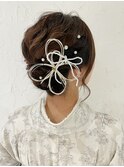 卒業式　ミディアム　ヘアセット　袴ヘア　ゆるふわ　大阪　梅田